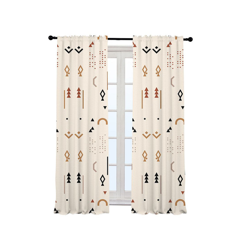 Arawn Semi Sheer Curtain Single Panel, Ecru, 140cm Width x 245cm Drop