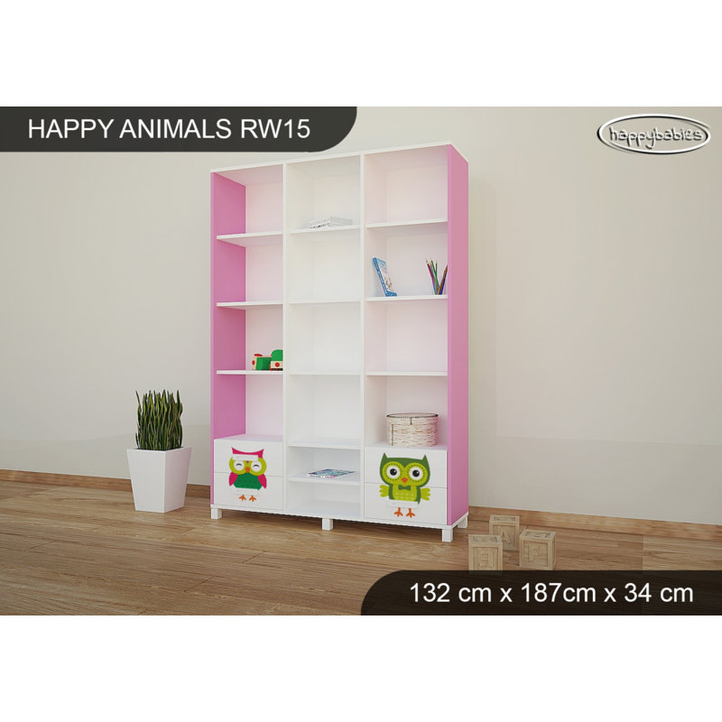 187cm H X 132cm W Kids Bookcase, Pink
