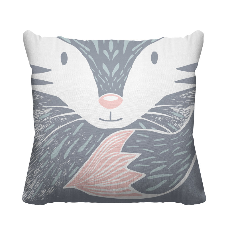 Coussin décoratif d'intérieur Foxy Woodland, Gris, L 17 po x H 17 po