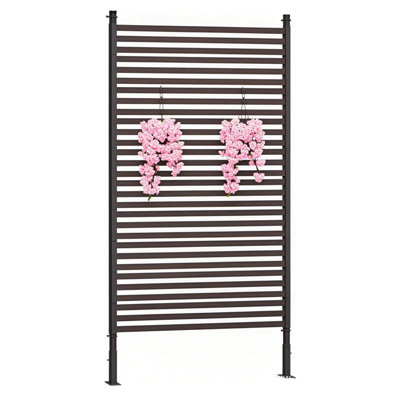 72" H×36"W Freestanding Metal Privacy Screen for Outdoor Patio,Heavy-Duty Rust-Resistant Decorative Fence Panel,Patio Privacy Screen