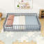 Grand lit sur pied avec rails et porte-1170966844