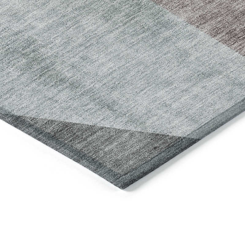 Tapis extérieur lavable abstrait bleu sarcelle et anthracite 10 pi x 14 pi bleu sarcelle