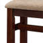 Ensemble de table de bar en pin massif avec tabourets rembourrés en tissu, sièges 2, table à manger cannelée de 59 pouces pour la cuisine ou la salle de jeux