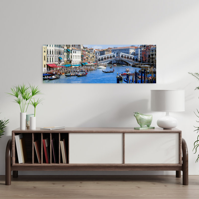 Pont du Rialto et Grand Canal, Venise, architecture contemporaine, art mural, H 12 po x l 36 po
