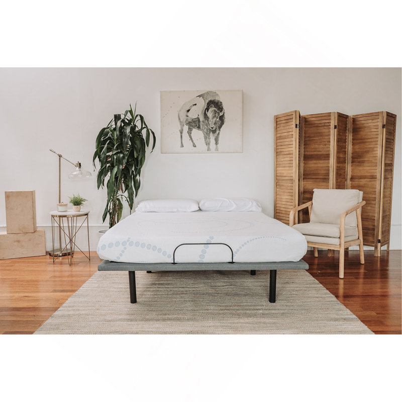 Matelas en mousse viscoélastique 8 "en blanc / bleu clair, Lit double