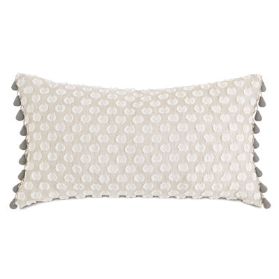 Felicity Embroidered Cotton Blend Reversible Throw Pillow