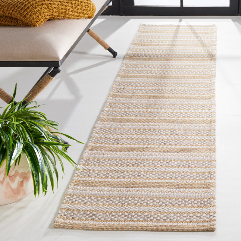 Tapis rayé en coton 412 Martha Stewart, Tapis de couloir 2 pi x 8 pi