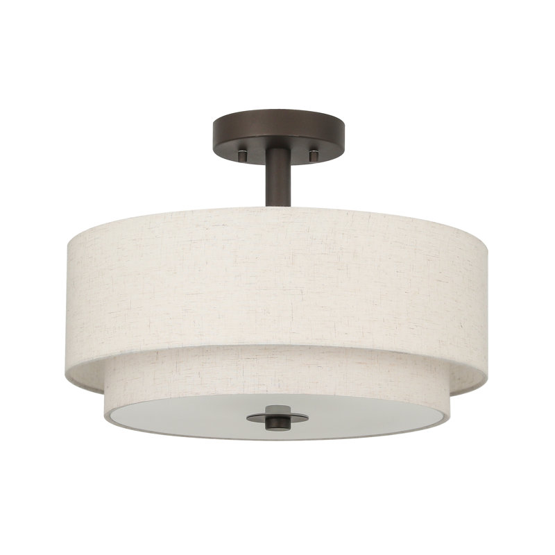 Plafonnier semi-encastré en tissu Nichoel, Bronze foncé