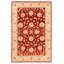 Tapis rouge foncé en laine noué à la main de conception unique 4 pi 2 po x 6 pi 2 po Selph