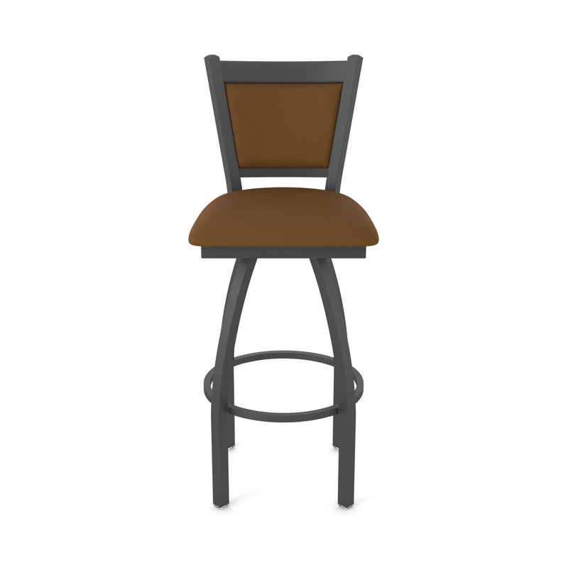 Tabouret pivotant Hadleigh, Étain, Tabouret de bar (siège d'une hauteur de 36 po), Vinyle - chaume Canter