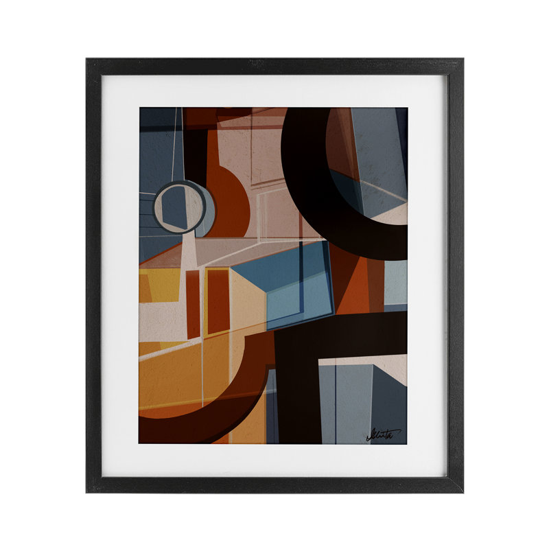 Collection Angled Shapes, reproduction encadrée sous verre, design par Ishita Banerjee, Cadre noir minuit, H 16 po x l 13 po