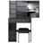Small Size Left Drawer Desktop Vanity Table + Cushioned Stool, Extra Large Sliding Mirror, Multi Layer, High Capacity Storage Fashionable Dresser, Suitable For Small Space, EPA,GCC,UL Certificate-489521137