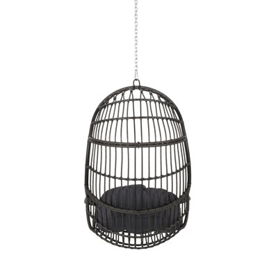 Balancelle suspendue Fam, rotin gris design