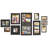 Gallery Wall Set of 10 Rustic Distressed Black Frames with Typography Art
