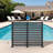 78’’W Outdoor Privacy Screen Fence Panel, Wood Air Conditioner Fence for Hard Ground & Soft Ground, 2 Panel Set, 4 Sides Connection-114659808-114852559