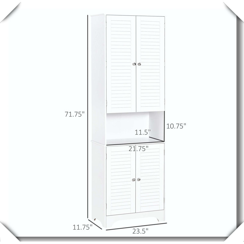 Armoire de rangement autoportante, Blanc