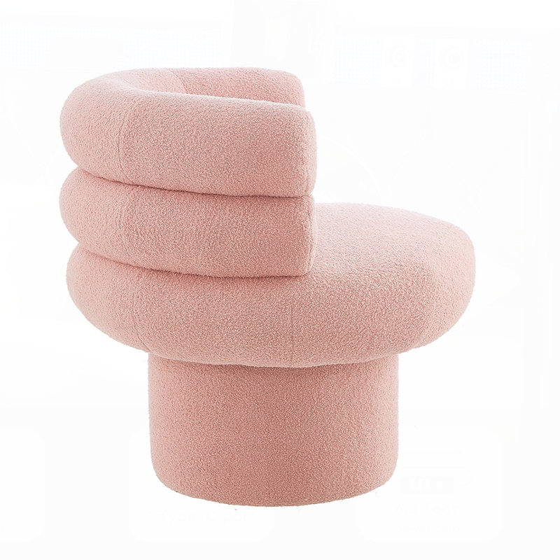 Fauteuil d'appoint pivotant à 360 ° Luna, Rose