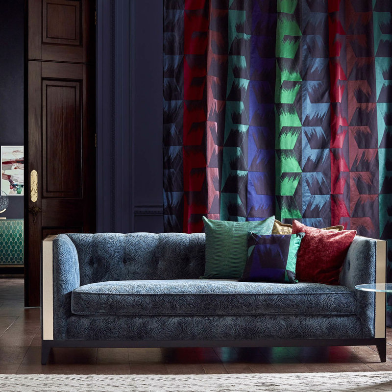 Rhombi Stripe Fabric, Jewel