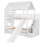 Lit superposé House avec escalier de rangement, lit gigogne et toboggan-1315631307