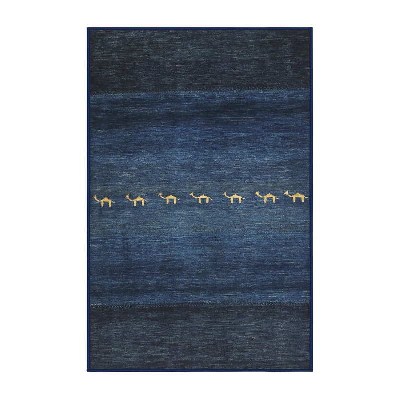Tapis contemporain noir / gris / noir, Rectangle 4 pi x 6 pi
