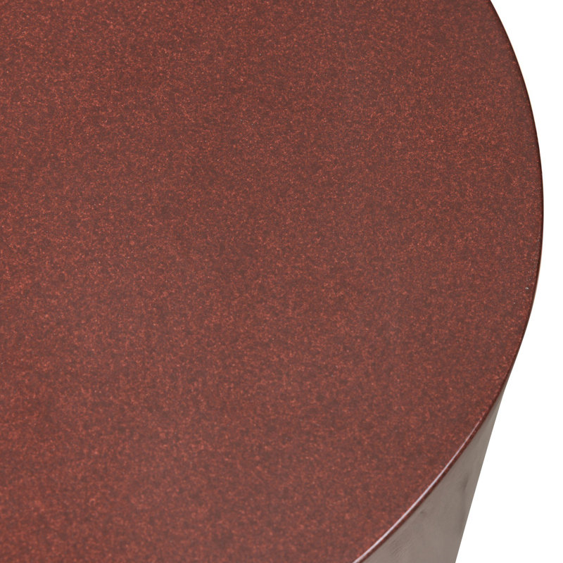 PINKO End Table, Smooth Red Concrete