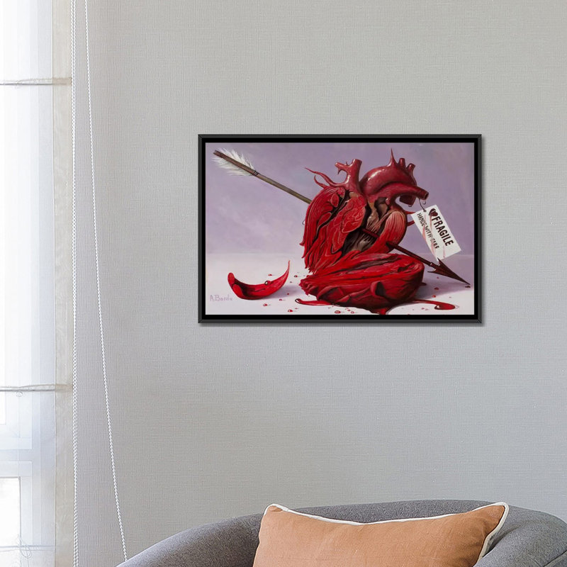«Fragile: Handle with Care», impression sur toile, H 18 po x l 26 po x P 1,5 po, Toile avec cadre noir