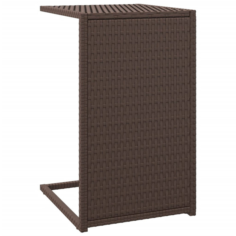 Lieseiene Rectangular 35cm L Outdoor Side Table, Brown