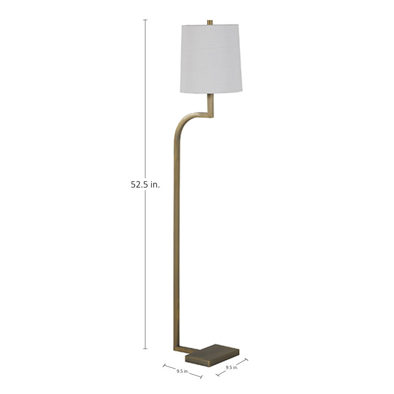 Hawthorne 53" Floor Lamp, Matte Antique Brass, 150 W