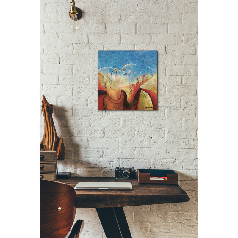 « the baiser »-impression sur toile tendue, H 26 po x l 26 po