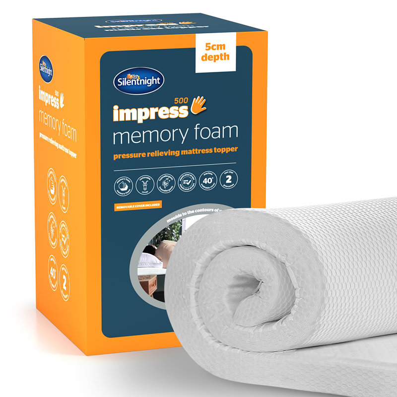 Silentnight Impress 5cm Memory Foam Mattress Topper, Super King