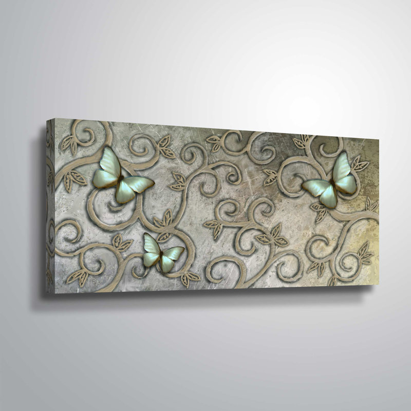 Papillon I - Impression sur toile, Toile tendue, H 12 po x l 24 po x P 2 po