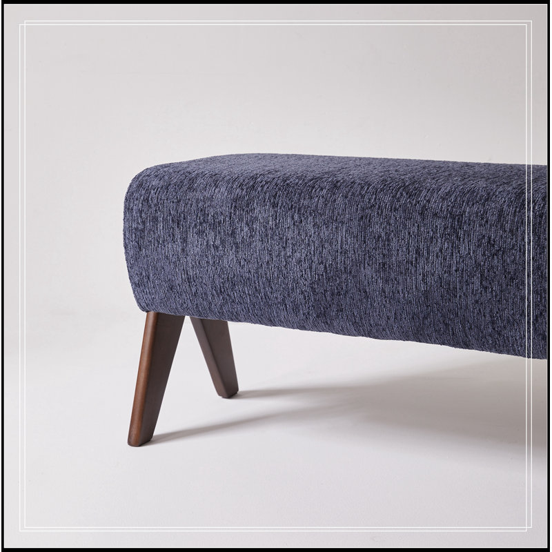 Chenille Stephaine avec pieds en bois robuste, Bleu