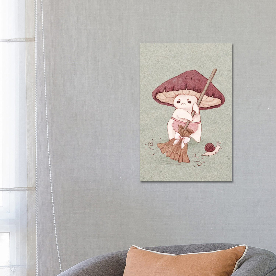 Angy Mushroom Does Not Like To Clean von Fairydrop Art - Gallery-Wrapped Canvas Giclée on Canvas