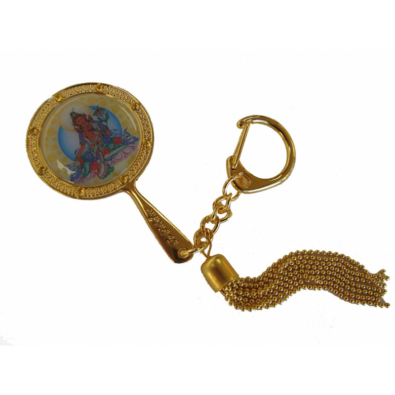 Amulette Miroir Tara pour augmenter la prospérité et l’abondance de chaîne à clé