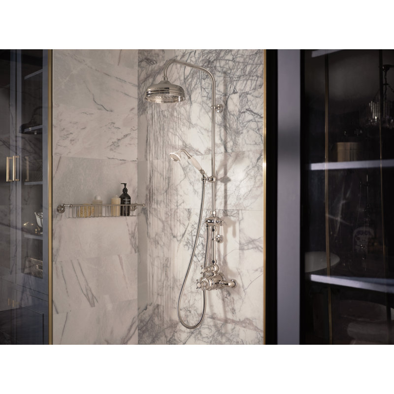 Edwardian™ 3/4" Thermostatic Shower System, Satin English Gold, Lever Handle