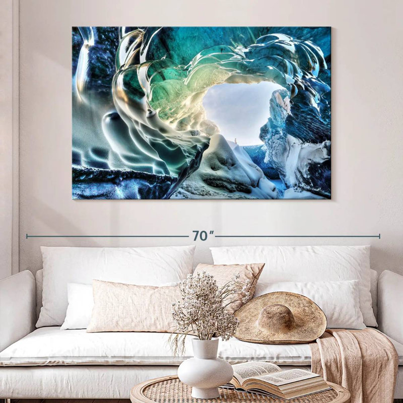 Grotte glaciaire d'Alvord en Islande, H 34 po x l 51 po