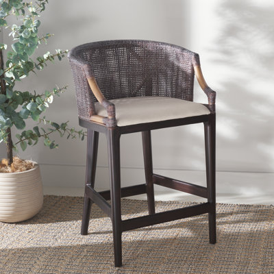 Carneshia Upholstered Solid Wood Counter Stool