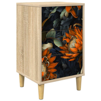 36cm W Engineered Wood Bedside Table