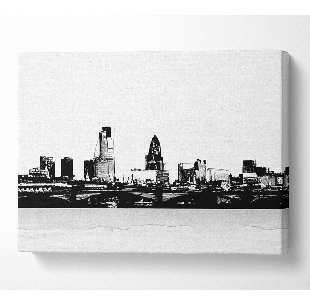 London City Waters B N W - Kunstdrucke auf Segeltuch