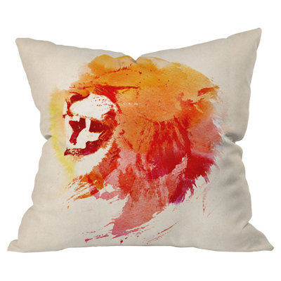 Coussin intérieur/extérieur lion en colère