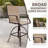 Patio Bar Dining Set With Square Bar Table And Armrest Bar Height Chairs (Set Of 3)-695840423