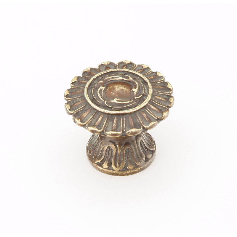French Round Knob, Monticello Brass