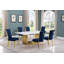 Ensemble de salle à manger rectangulaire en marbre avec chaises en velours L 79 po x l 40 po Zeyad-2104622278-2104622307-2129846888