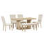 Ensemble de table de salle à manger extensible 6 pièces avec rallonge amovible, banc et 4 chaises rembourrées