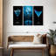 Ensemble de 3 boissons bleues sur toile-92829638