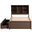 Lit simple en noyer avec rangement pratique et de rangement organisé, style moderne à 2 tiroirs-445055145