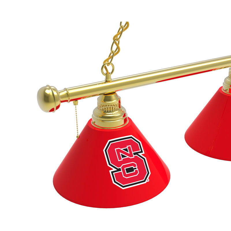 3 - Light Pool Table Lights Pendant, Brass, North Carolina State Wolfpack