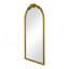Magnifique miroir de plancher en bois avec des détails floraux complexes et une finition dorée, une magnifique pièce de décoration intérieure