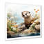 Loutre brune dans une prairie fleurie III - loutre, art mural-11977247-11977240