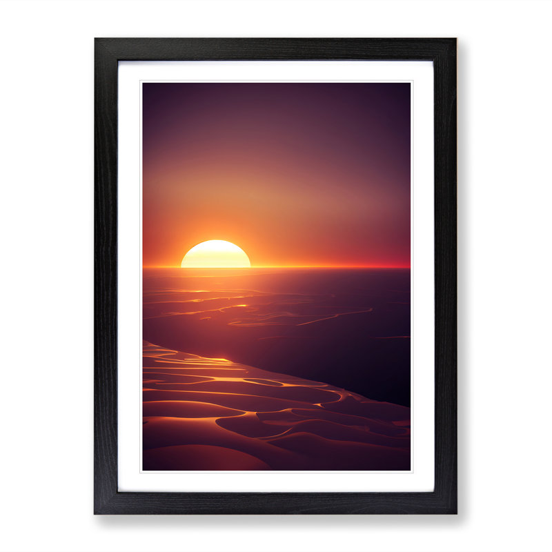 Desirable Sunset - Framed Print, Black, 64cm H x 46cm W x 2cm D
